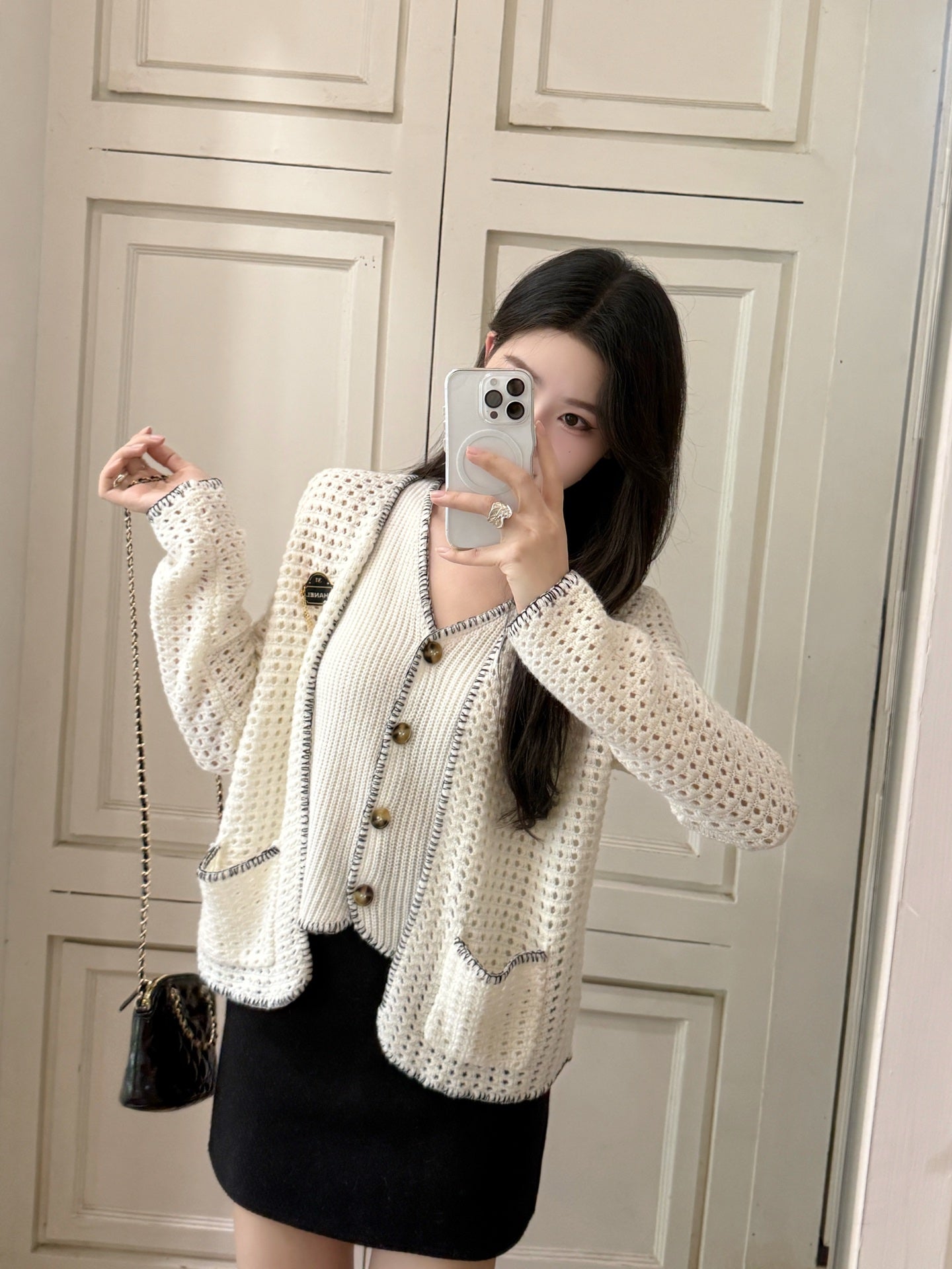 Chan NEW Hollow knit suit