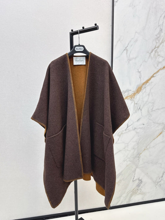 Max NEW wool cape coat