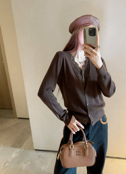 Es NEW Lace wool cardigan