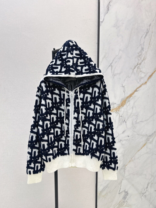 CD NEW Hooded knitted cardigan