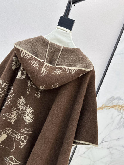 Bur NEW wool cape coat