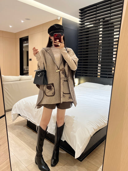 Bur NEW wool cape coat