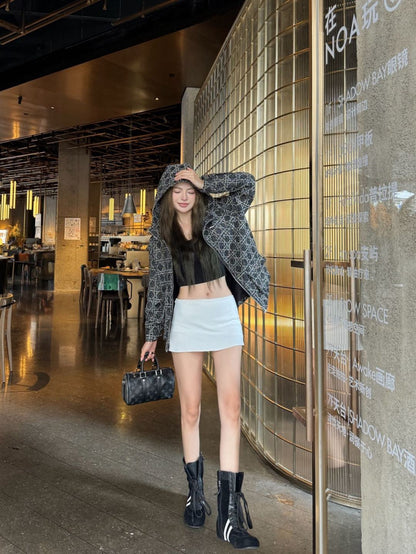 CD NEW Hooded plaid jacket