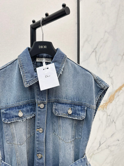 CD NEW sleeveless denim dress