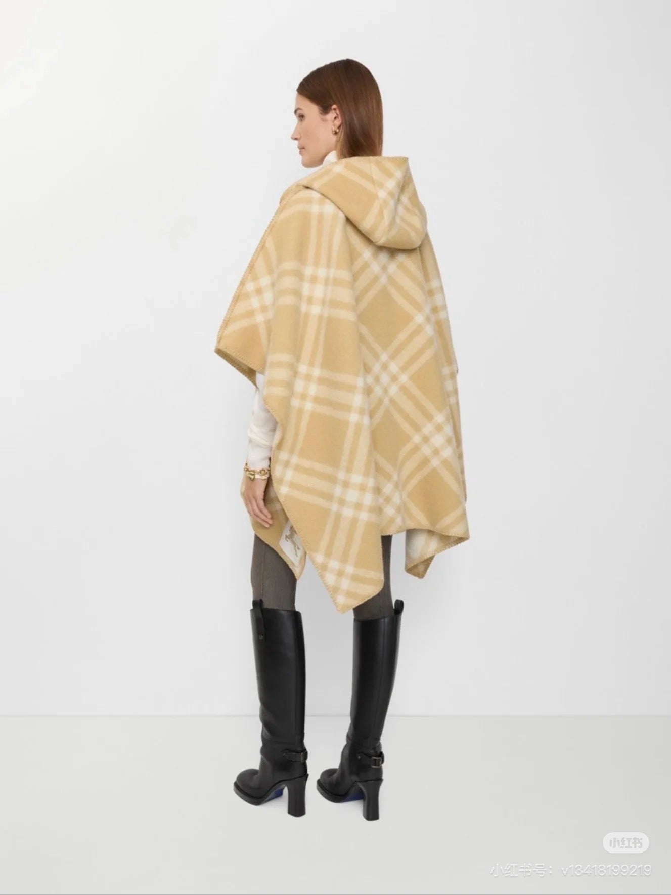Bur NEW Cashmere hooded cape