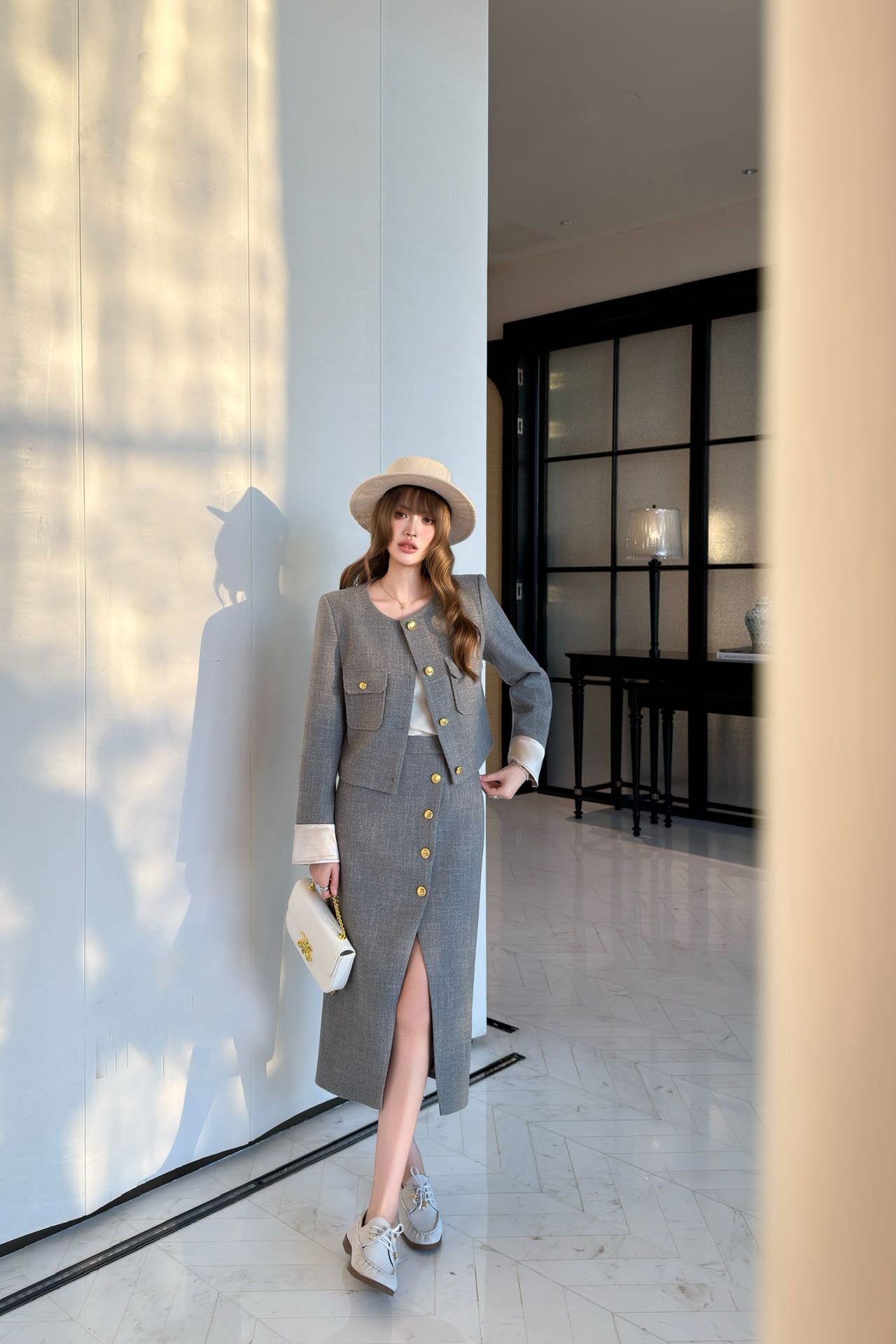 Guc NEW Jacket + slit skirt suit