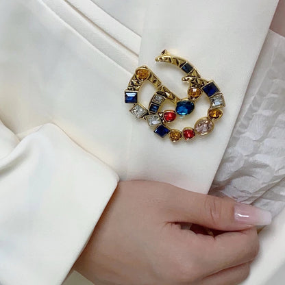Guc New Colorful diamond brooch