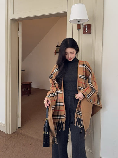 Bur NEW Reversible wool cape