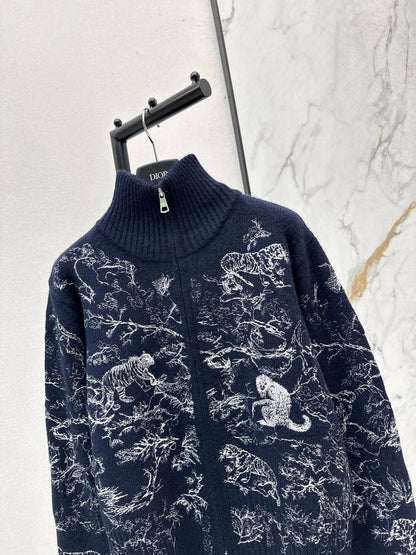 CD NEW Knitted zip-up jacket