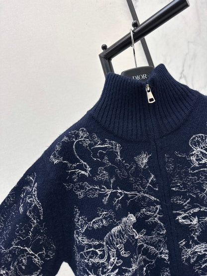 CD NEW Knitted zip-up jacket