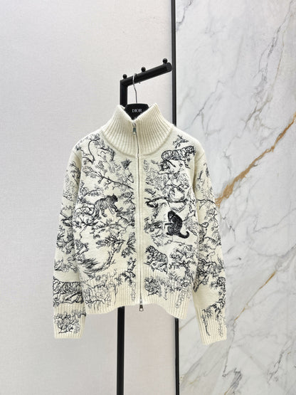 CD NEW Knitted zip-up jacket