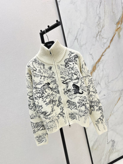 CD NEW Knitted zip-up jacket