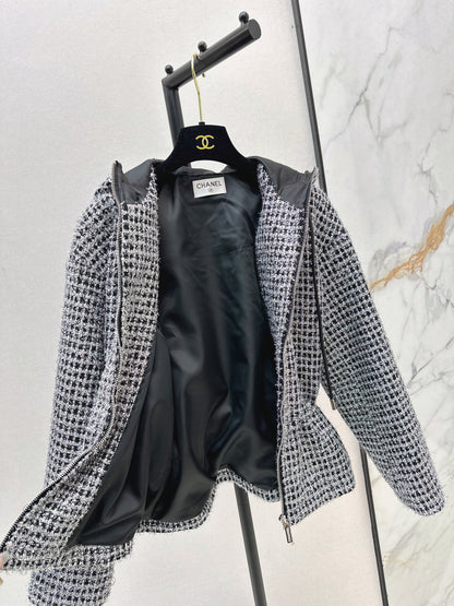 Chan NEW Hooded Tweed Coat