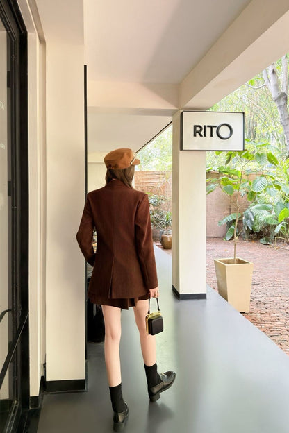 Ce1i NEW Blazer and pleated skirt set