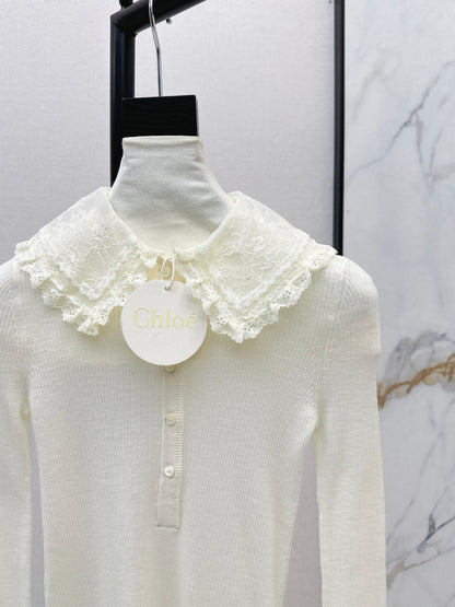 Cho1 NEW Lace Knit Sweater