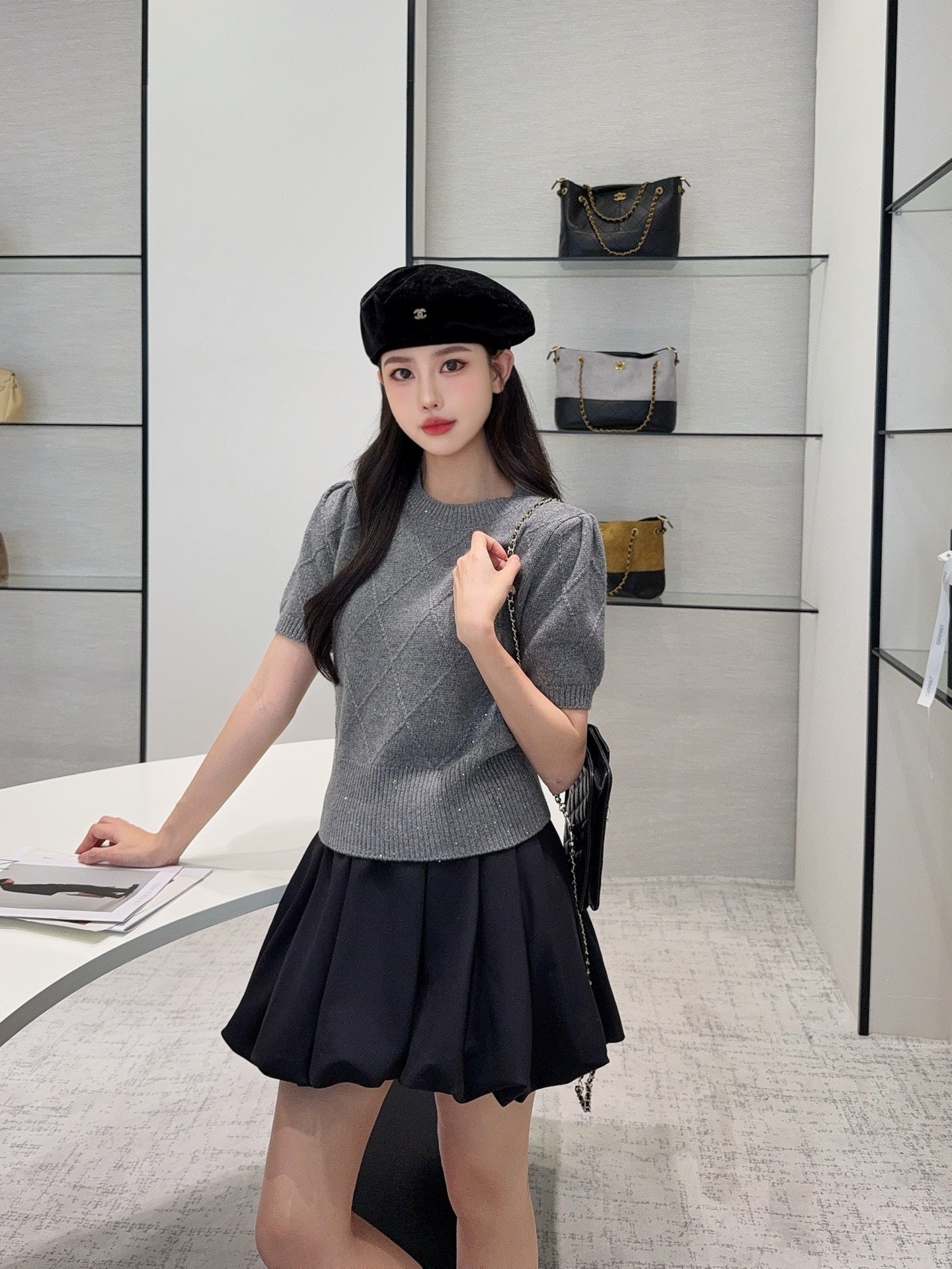 Brun NEW Plaid sweater