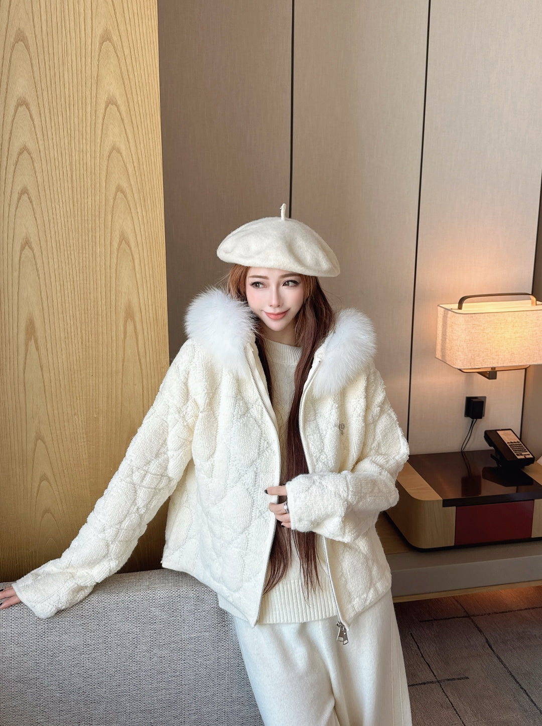 CD NEW fur collar jacket