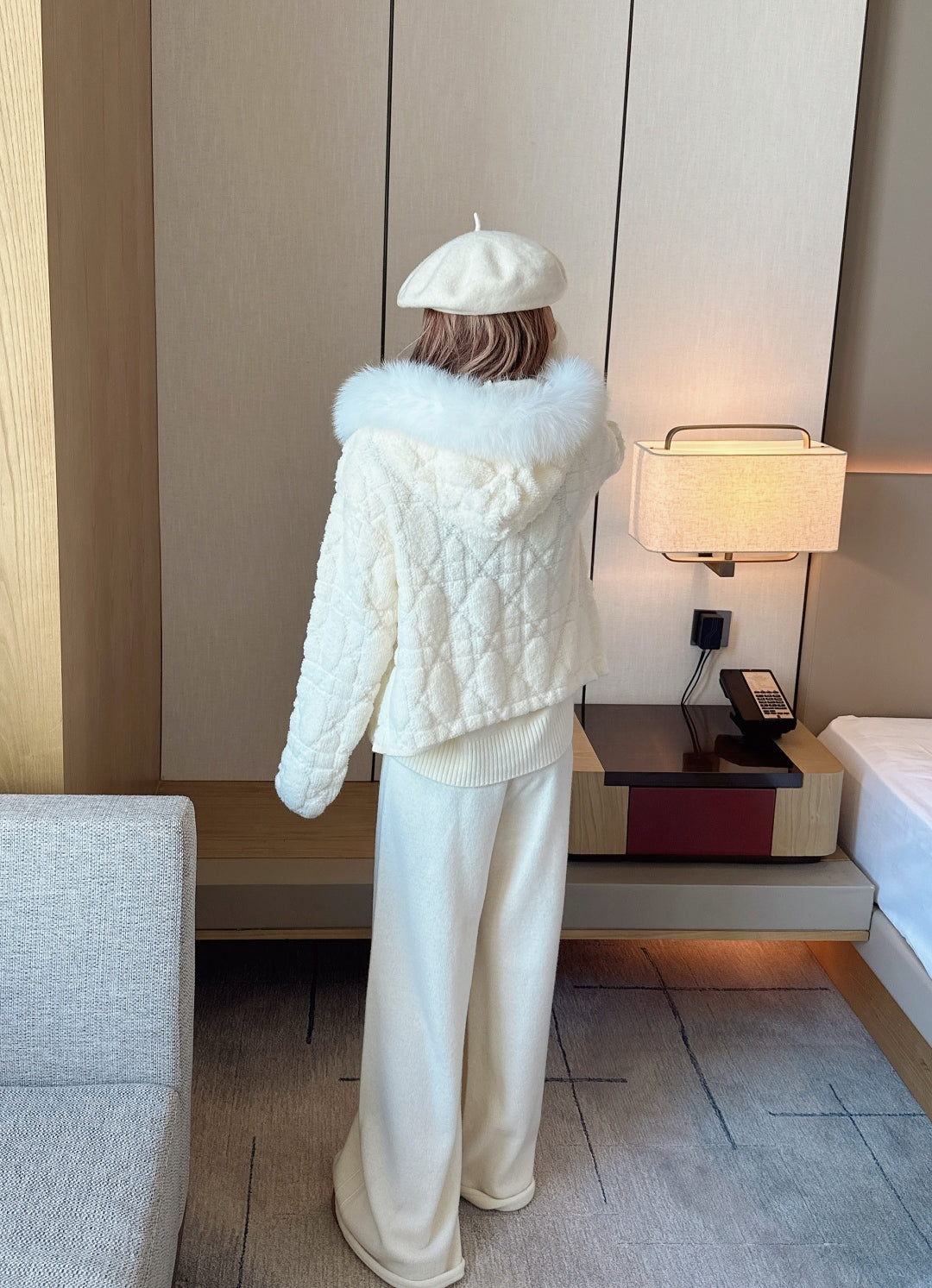 CD NEW fur collar jacket