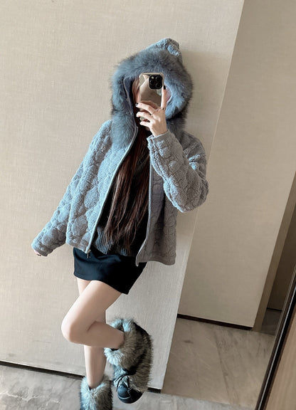CD NEW fur collar jacket