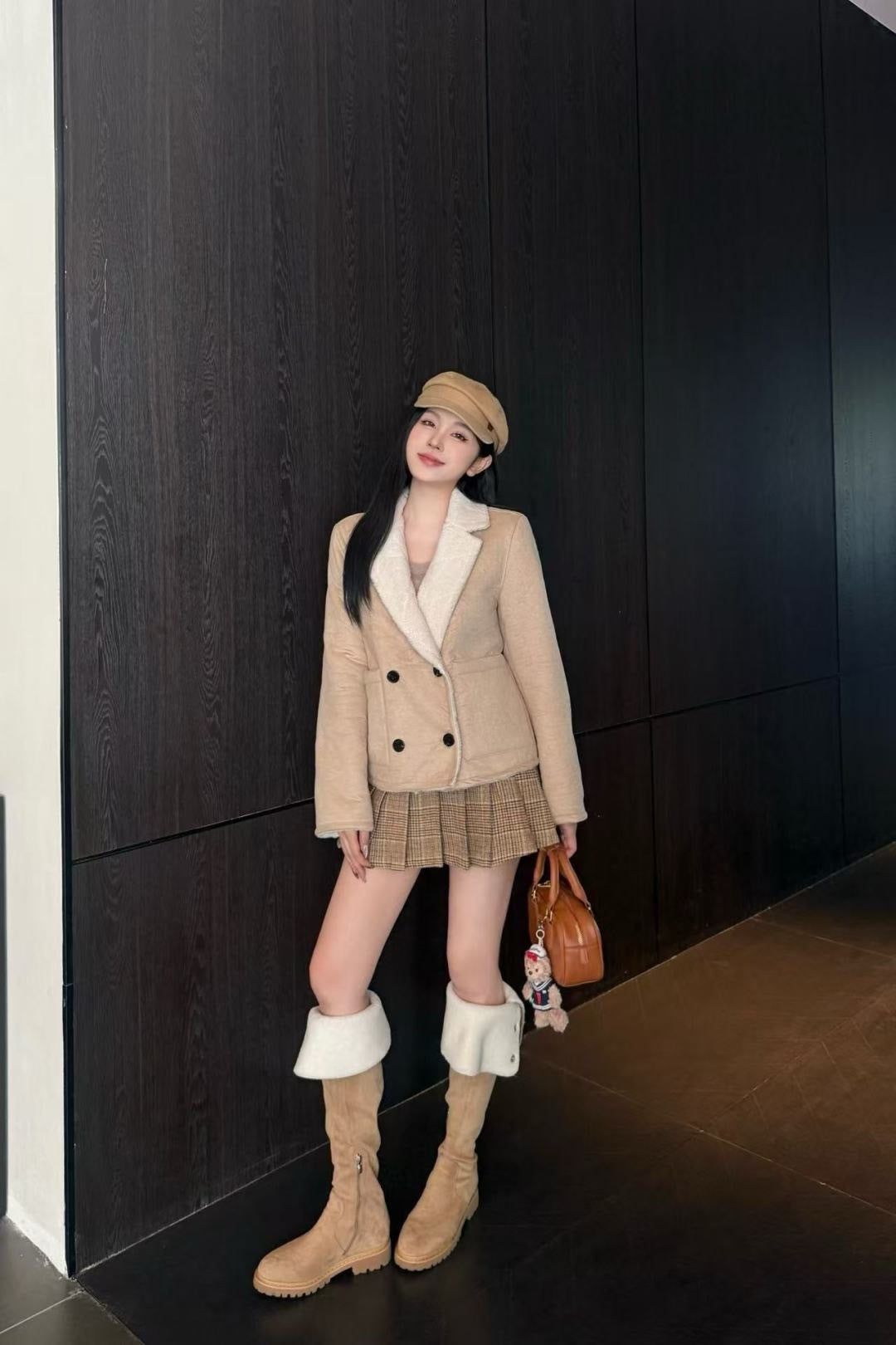 CD NEW  Reversible lamb wool jacket