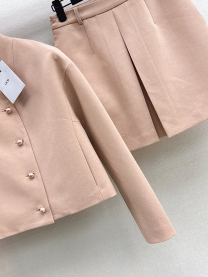 CD NEW Pearl button coat and skirt set