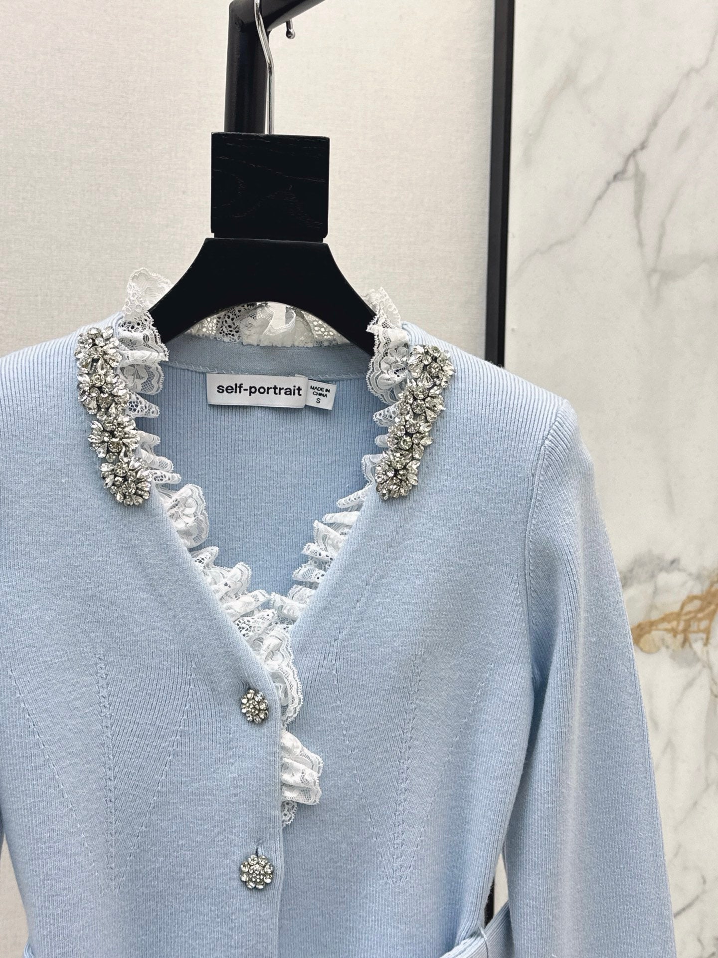 Sp NEW Lace-trimmed knit coat