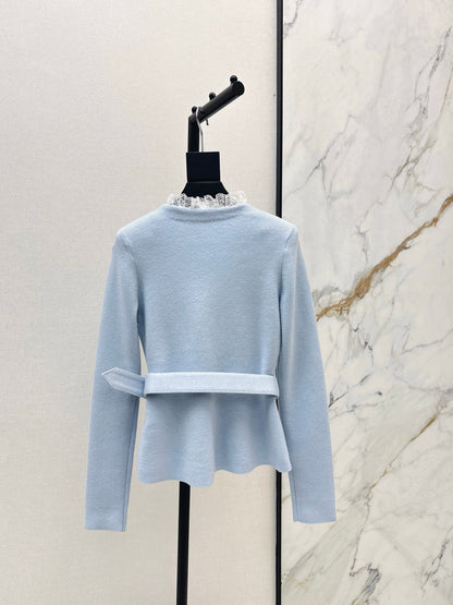 Sp NEW Lace-trimmed knit coat