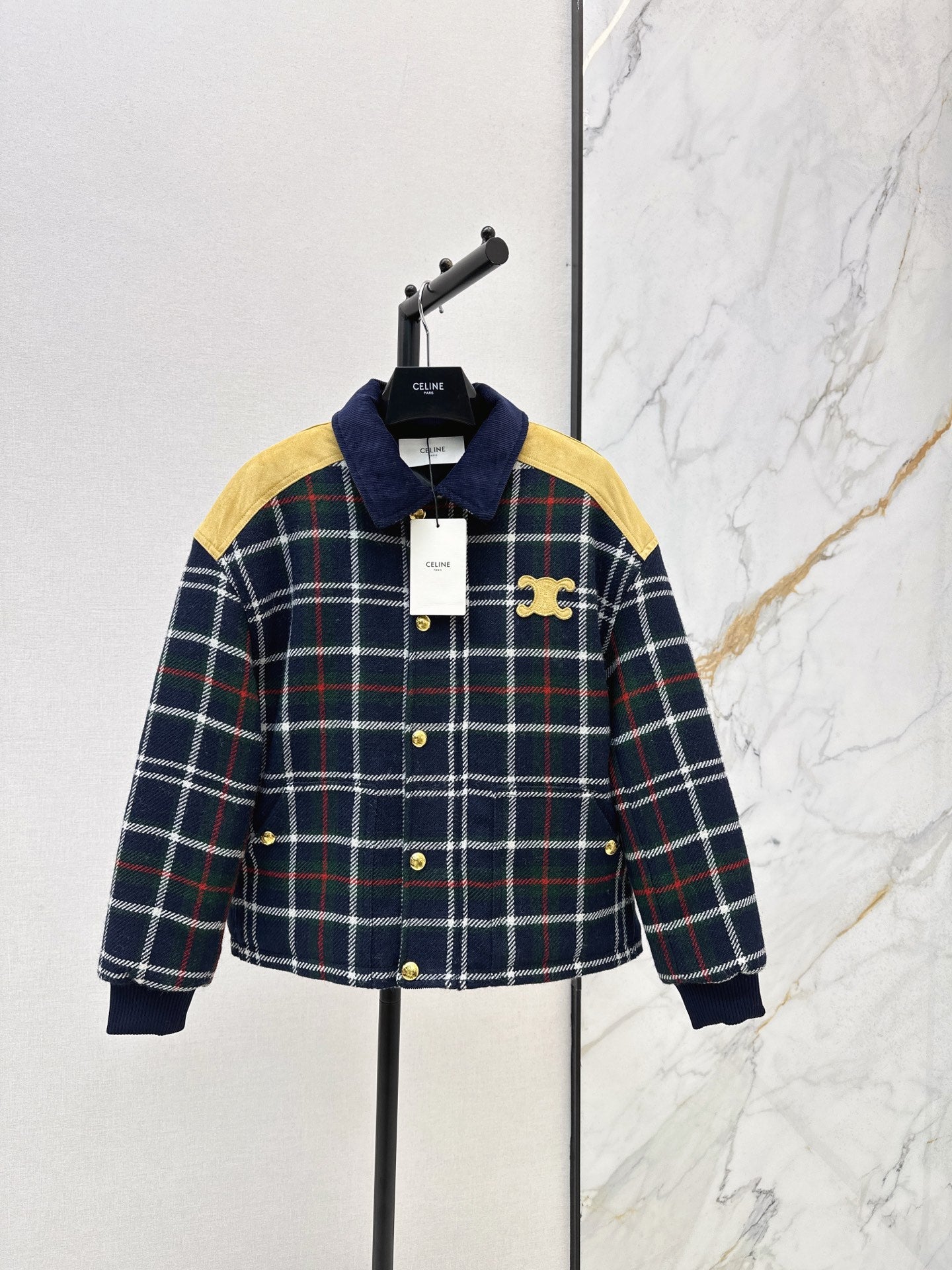 Ce1i NEW plaid cotton coat