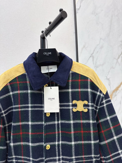 Ce1i NEW plaid cotton coat