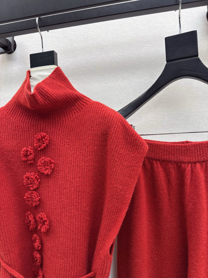 Chan NEW Sleeveless knitted set