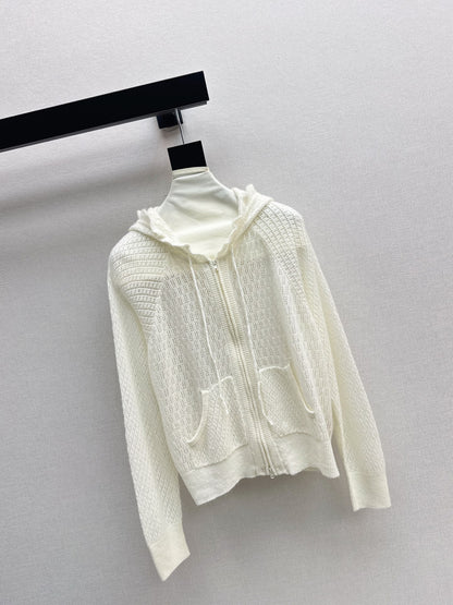 CD NEW Hooded Knit Cardigan