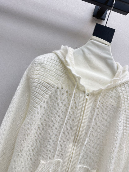 CD NEW Hooded Knit Cardigan