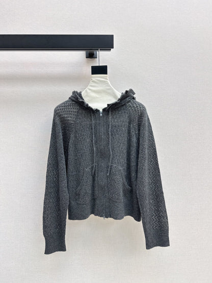 CD NEW Hooded Knit Cardigan