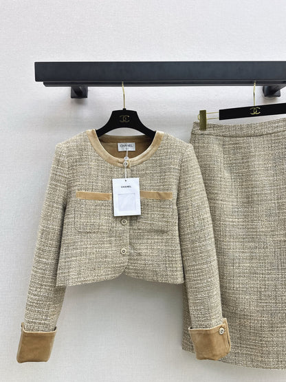 Chan NEW woven jacket and skirt suit