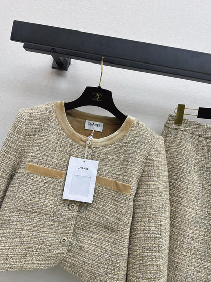 Chan NEW woven jacket and skirt suit