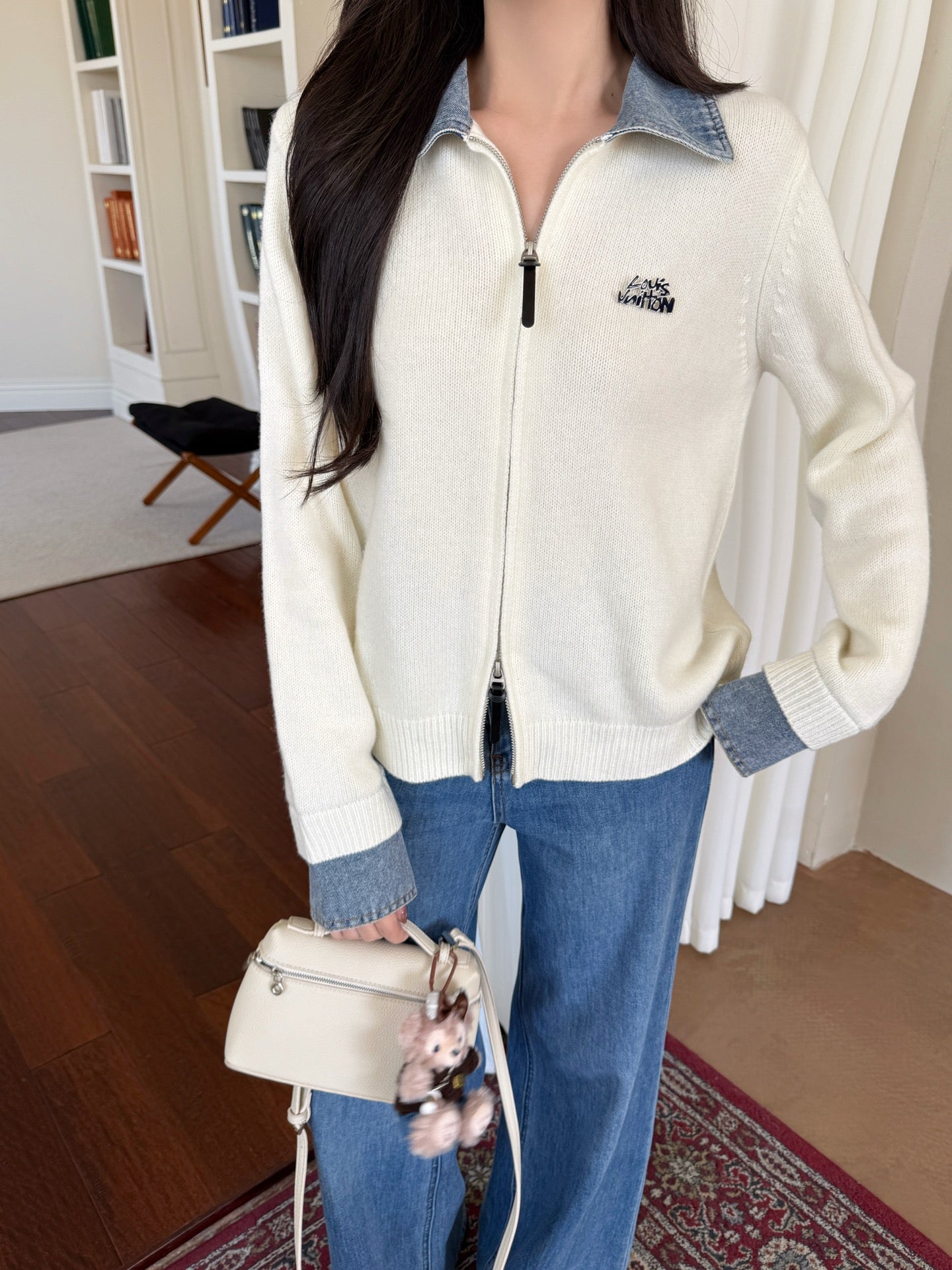 Louis NEW Denim patchwork cardigan