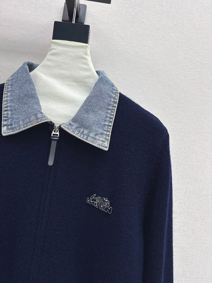 Louis NEW Denim patchwork cardigan