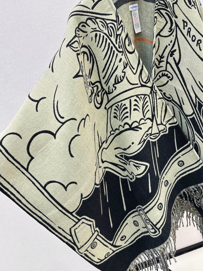 Bur NEW wool shawl cape