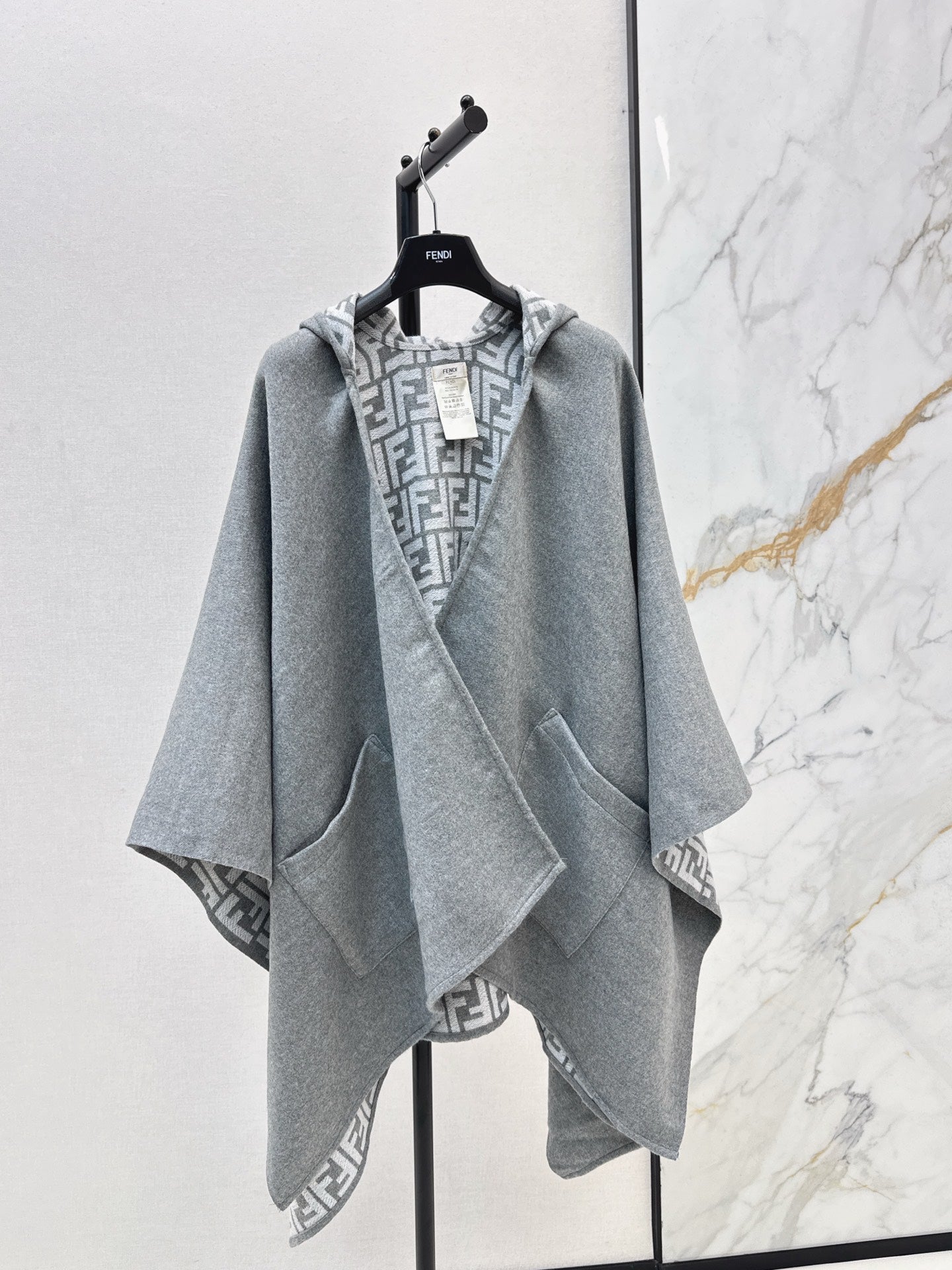Fend NEW Wool Shawl Hooded Cape