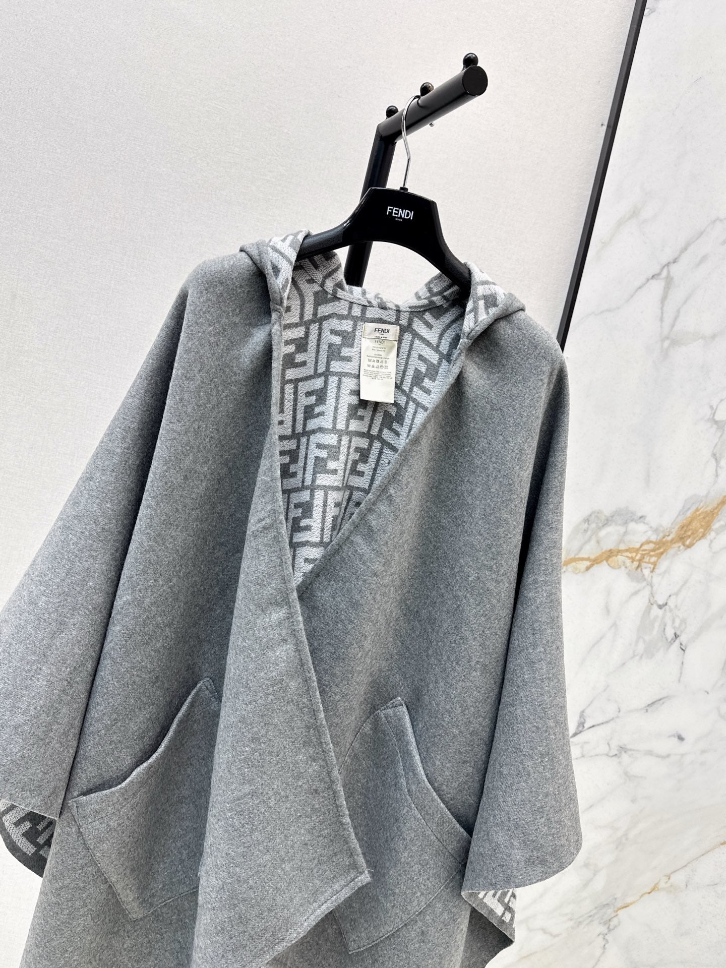 Fend NEW Wool Shawl Hooded Cape