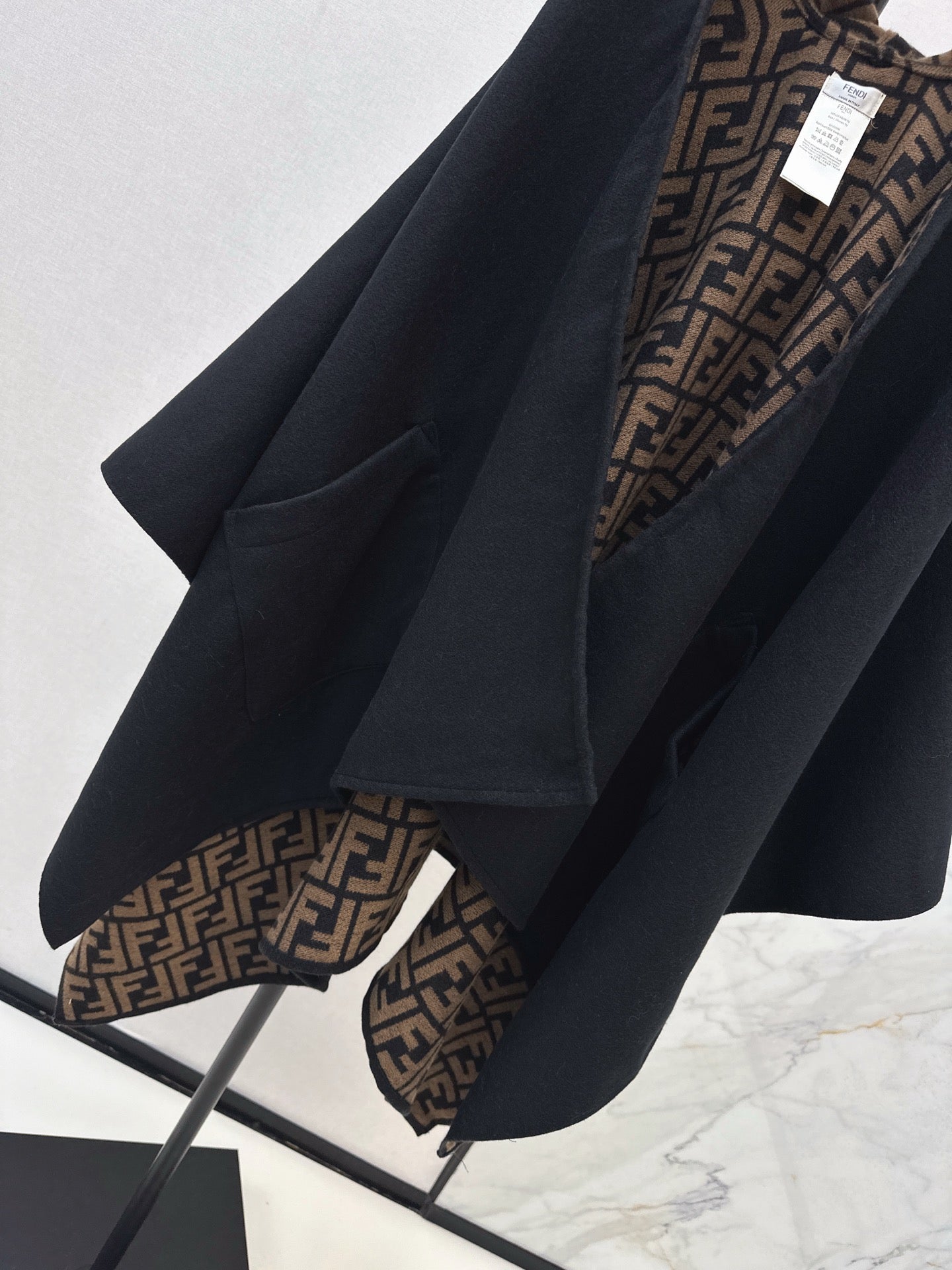 Fend NEW Wool Shawl Hooded Cape