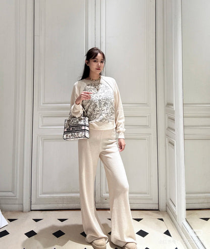 CD NEW Cashmere wide-leg pants