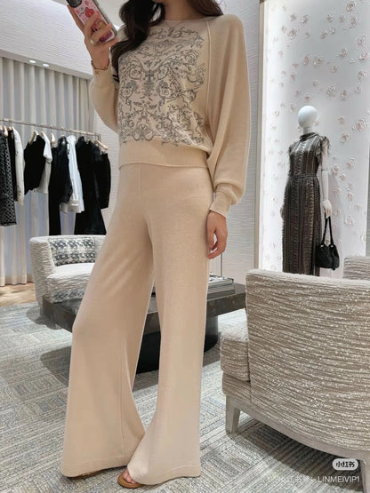 CD NEW Cashmere wide-leg pants
