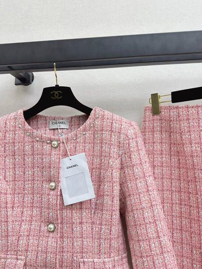 Chan NEW Woven coat and skirt set