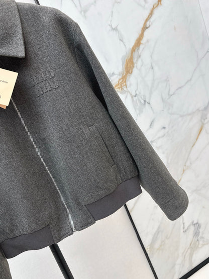 Miu NEW Letter Embroidered Jacket