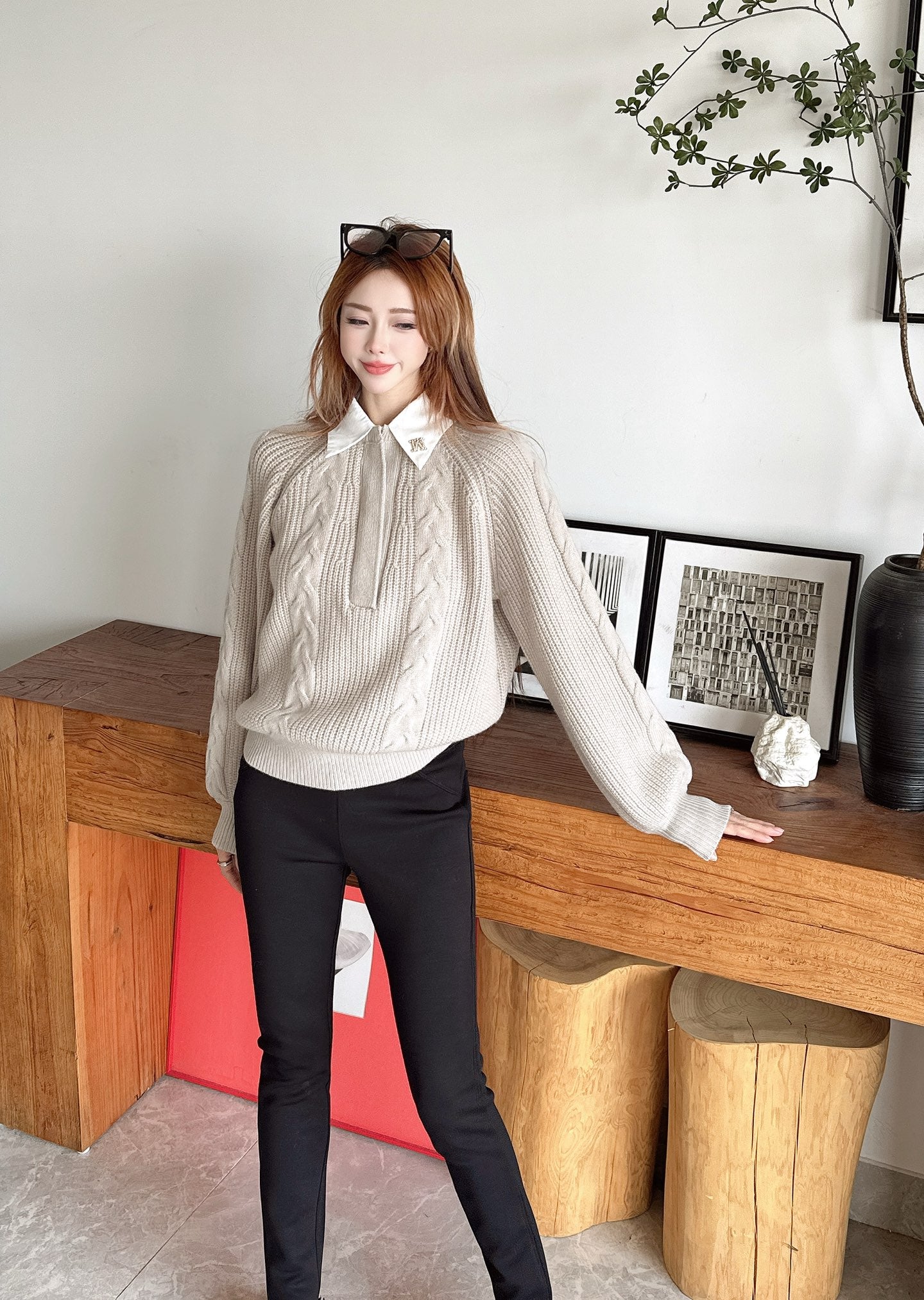 Max NEW Knitted Faux Two-Piece Sweater