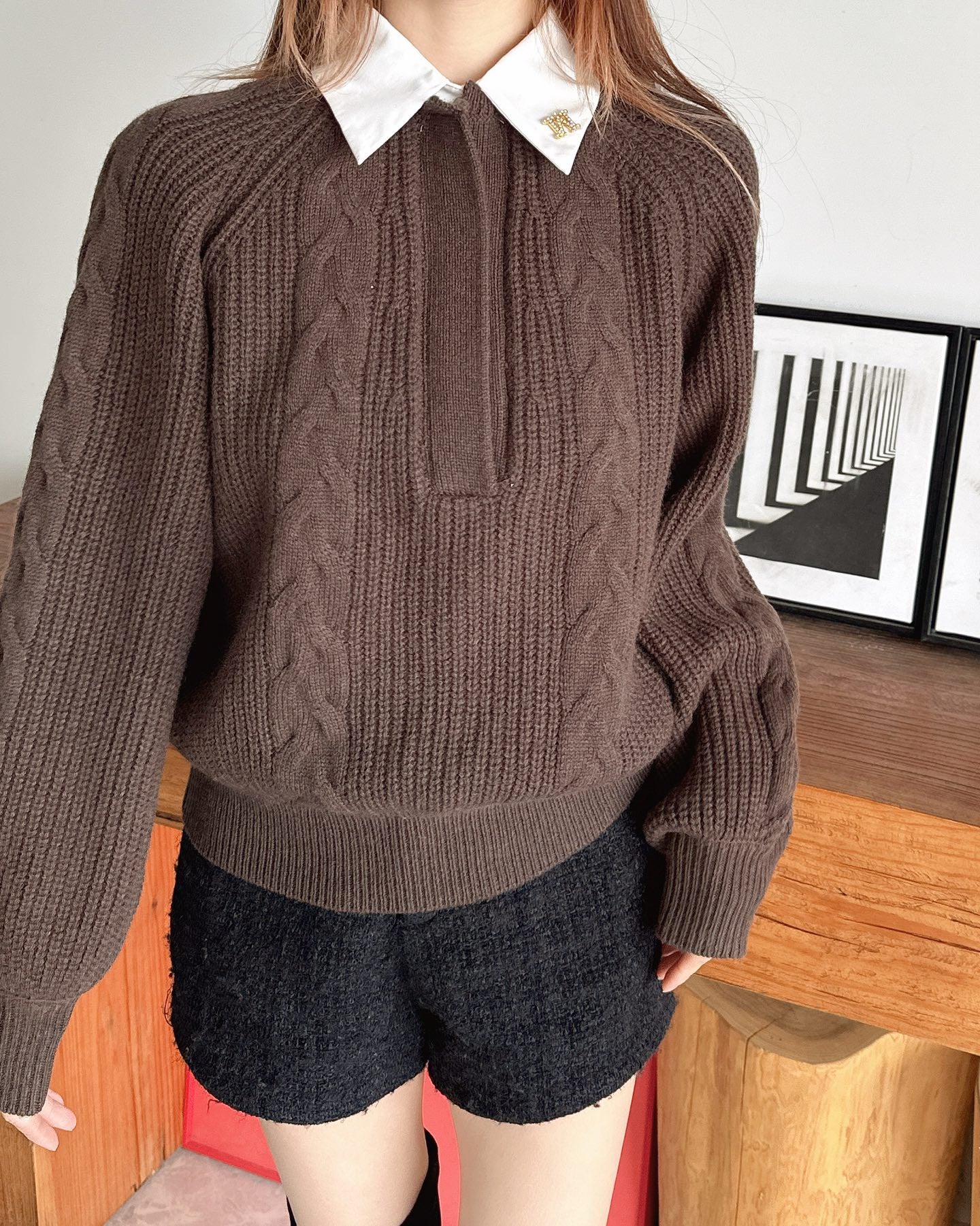 Max NEW Knitted Faux Two-Piece Sweater