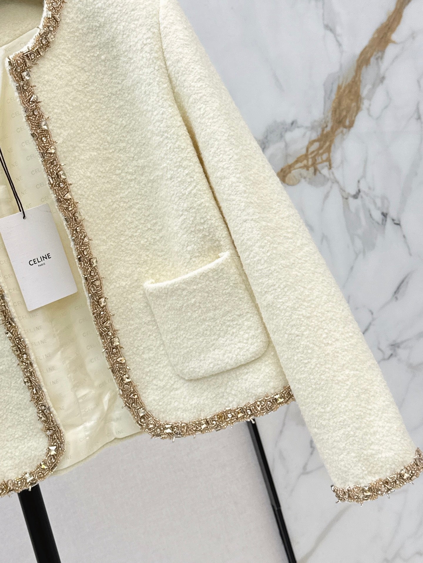 Ce1i NEW Beaded woven jacket