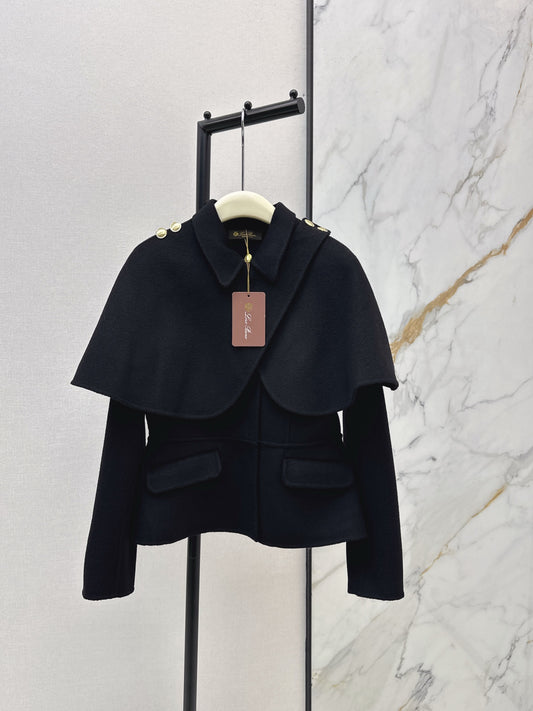 Loro NEW Double-faced wool cape coat