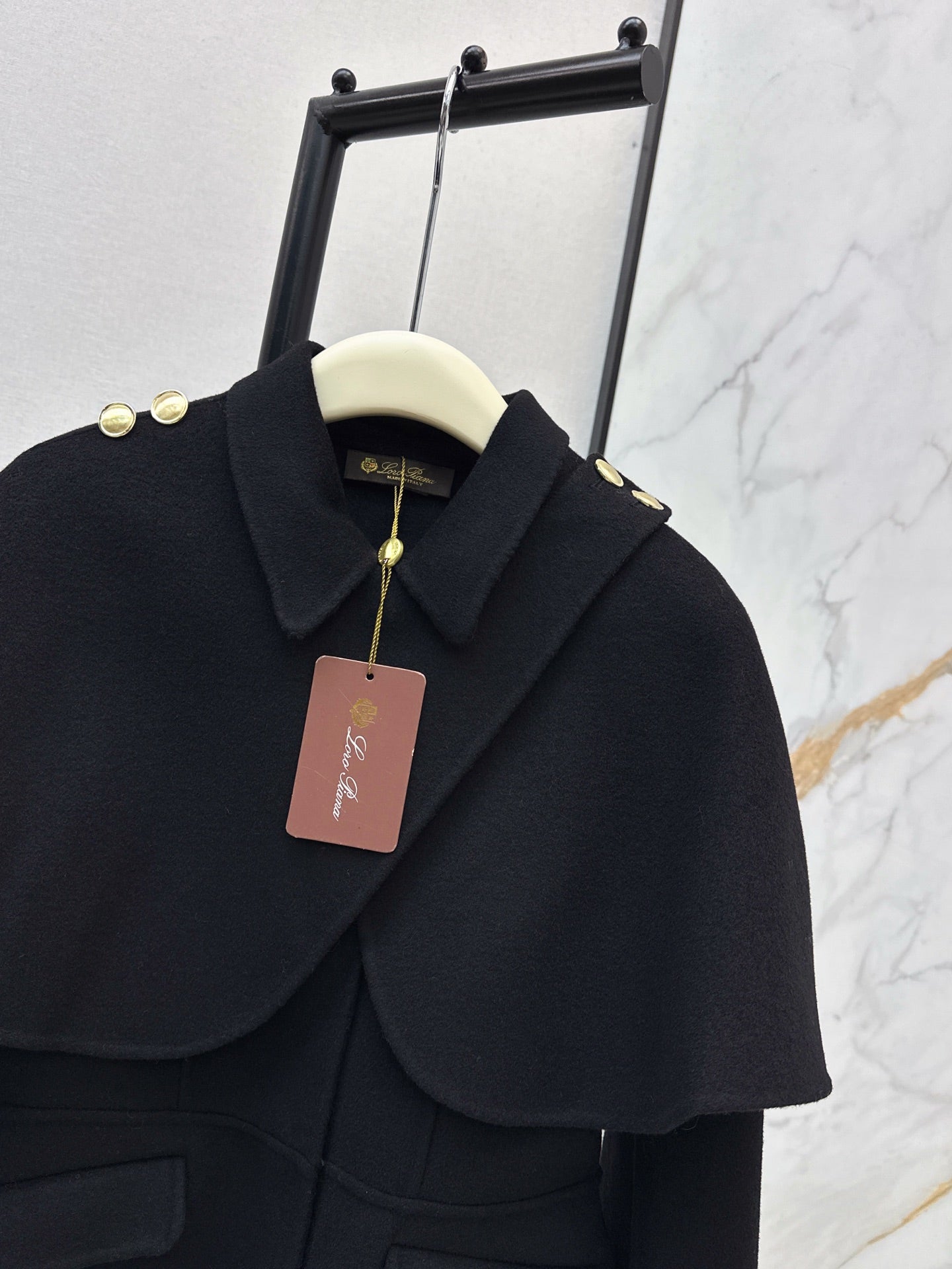 Loro NEW Double-faced wool cape coat